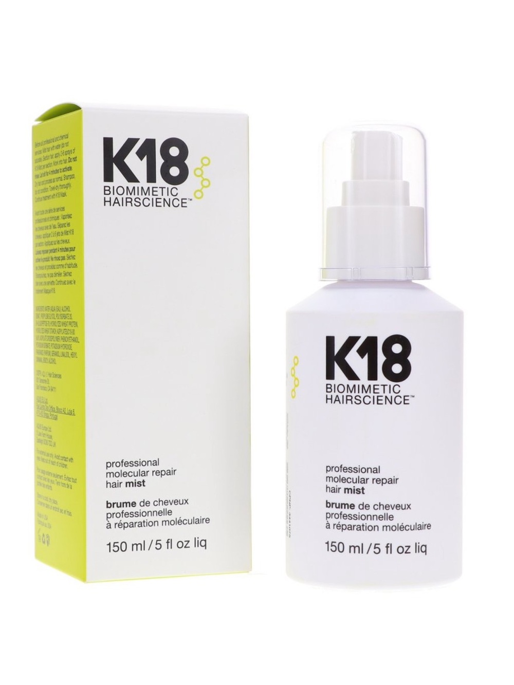K18 Biomimetic Hairscience Professional Molecular Repair Hair Mist - White